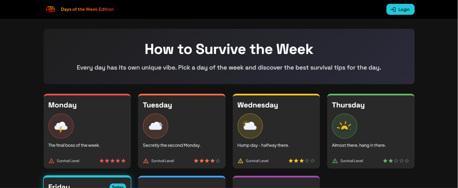 How to Survive – Days of the Week Edition Screenshot