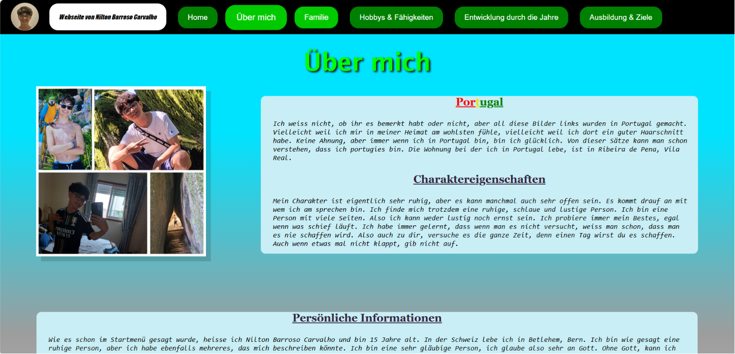 Erste Webseite Screenshot